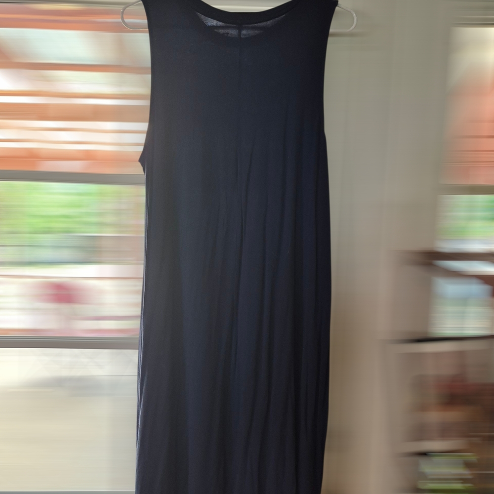Time and Tru Navy Midi Dress With Pockets